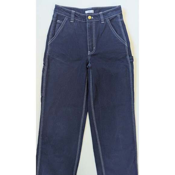 Aritzia TNA Admiral Dark Blue Greenwich Pant High-Rise Carpenter Jeans Size 2 - Picture 10 of 14